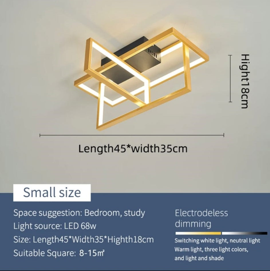 LuxiLamps - Moderne LED Plafondlamp - Goud/Zwart - 45 cm - Woonkamer Lamp - Moderne lamp - Plafoniere