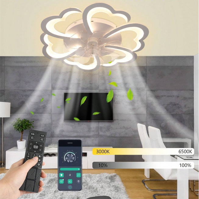 LuxiLamps - 6 Wolken Plafondlamp - Dimbaar Met Afstandsbediening - LED Plafondlamp - Wit - Woonkamerlamp - Moderne lamp - Plafonniere