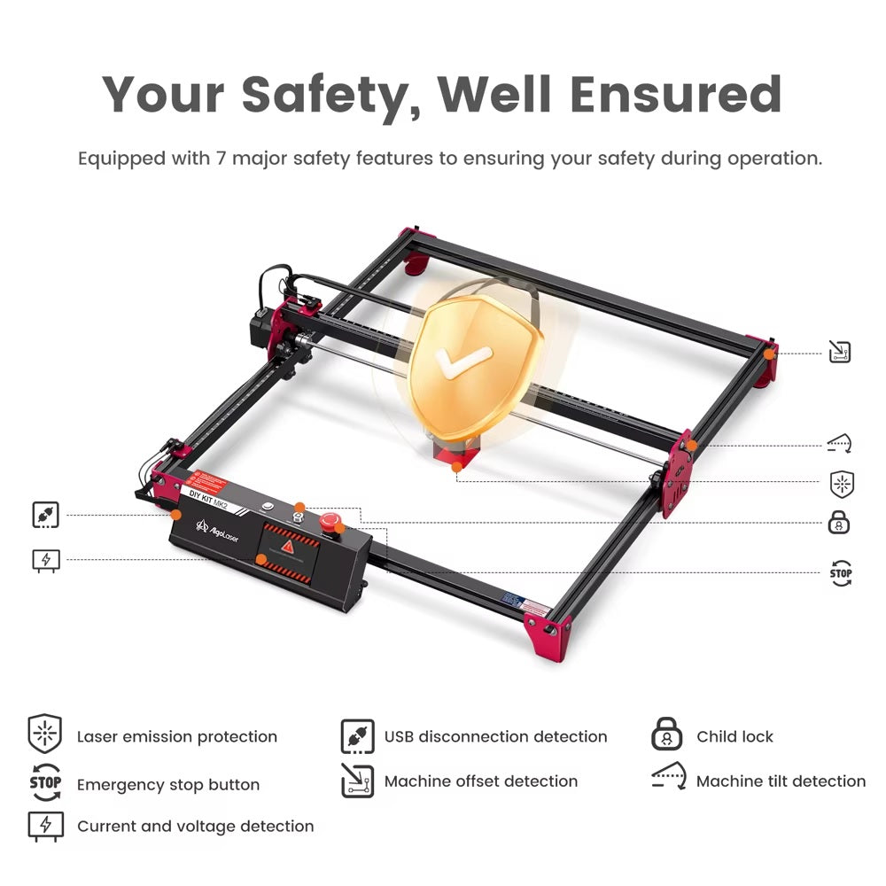Laser Graveermachine 10W - 3.5 Inch Touchscreen - Laser Cutter - Laserprinter All In One - Graveren - Display - Zwart - Hout Acryl Laser Snijmachine - Bedienbaar Met APP