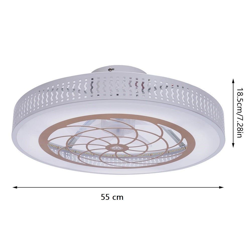 Plafondventilator | LED | Dimbaar | 3 Snelheden | 55 cm | Moderne Lamp | Plafondlamp | Ventilatorlamp | Bruin | Woonkamerlamp