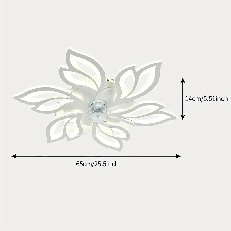 5 Head Flower Fan - Ceiling Fan - White - Dimmable - 6 Speed Fan - Kitchen Lamp - Living Room Lamp - Modern Fan Lamp