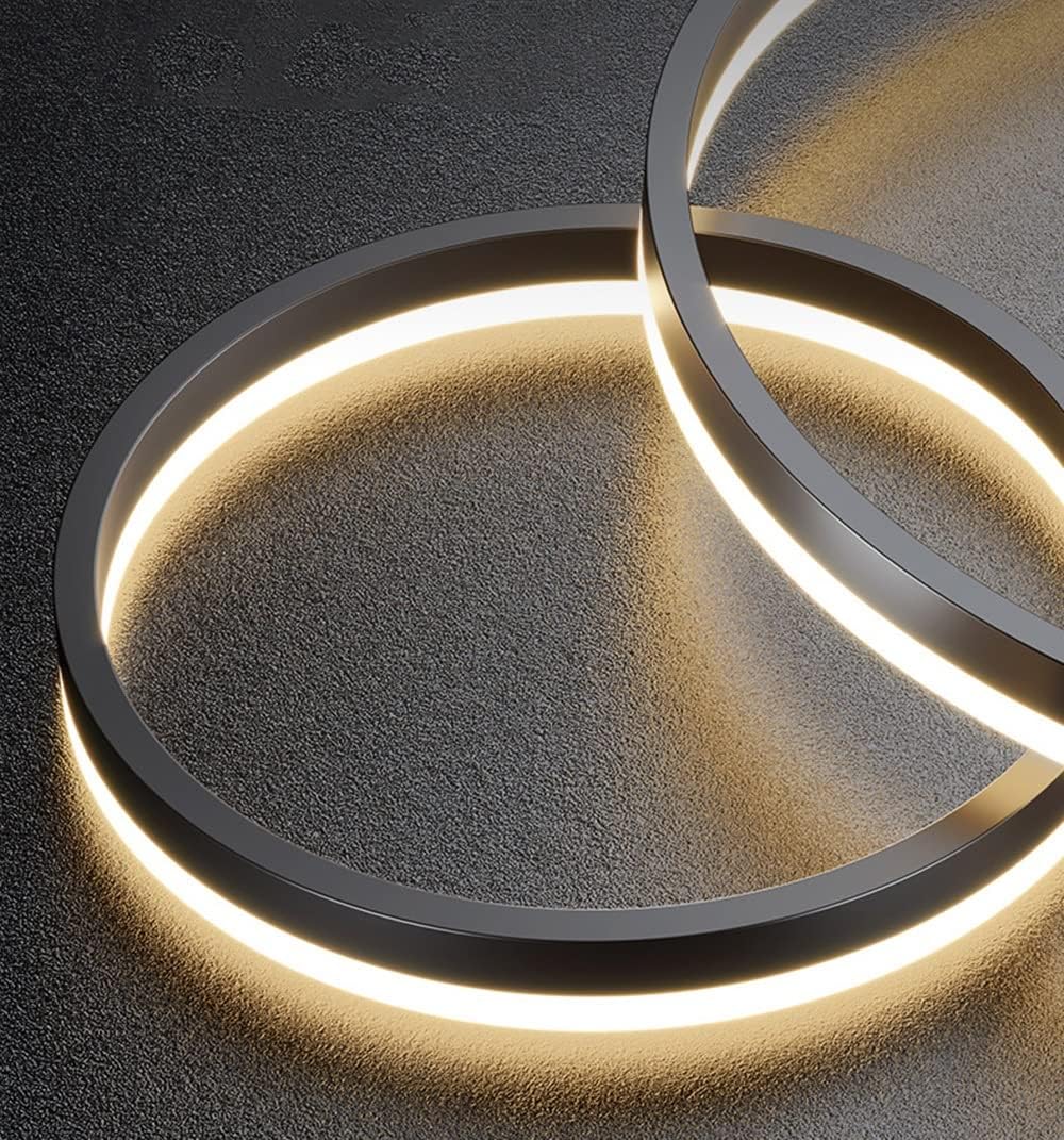 3 Ringen - Hanglamp - Kroonluchter - Zwart - Dimbaar met afstandsbediening