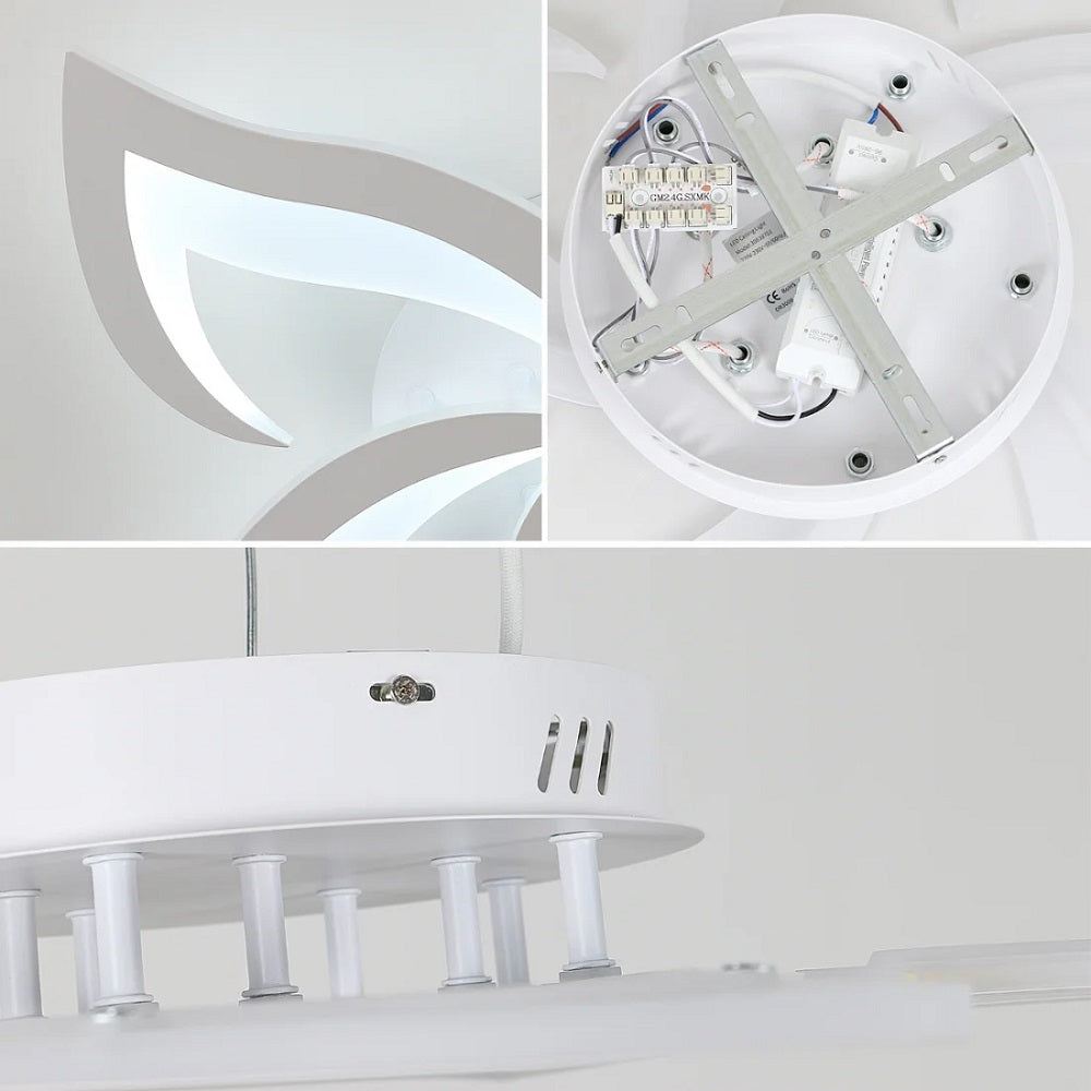 5 Ster Plafondlamp - Wit - Met Afstandsbediening - Smart Lamp - Dimbaar Met App - Woonkamerlamp - Slaapkamer Lamp - Moderne Lamp - Plafonniere