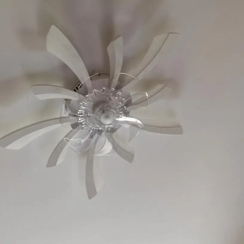 LuxiLamps - 5 Wing Fan Lamp - Dimmable With Remote Control - White - Ceiling Fan With LED - Living Room Lamp - Modern Lamp - Ceiling Lamp