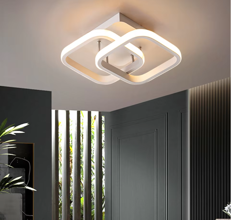 LuxiLamps - Moderne Plafondlamp - Vierkant LED - Kroonluchter - Gangpad Lamp - Verlichting - 29 cm - Wit - Plafonniére - 20W