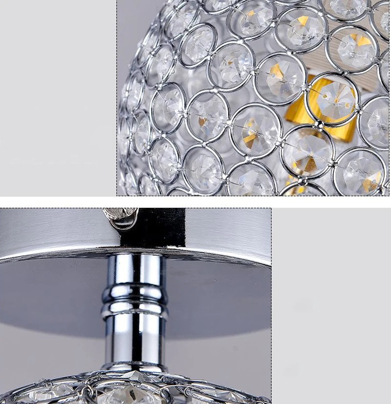 Kristallen Plafondlamp - LED Rond Kristallen - Kroonluchter - Silver - Gangpad of Hal Lamp - Crystal Led Lamp - Plafoniere
