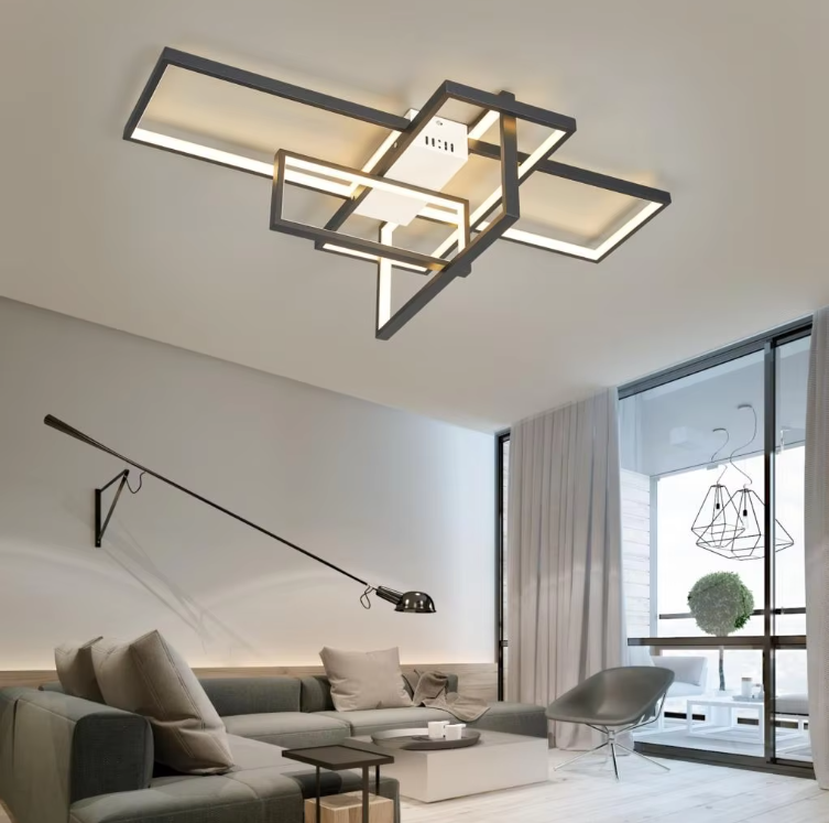 LuxiLamps - Moderne LED Plafondlamp - Zwart/Wit - 100 cm - Woonkamer Lamp - Moderne lamp - Plafoniere