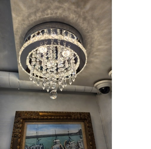 LuxiLamps - Kristallen - Plafondlamp - LED - Kristallen - Chroom Kroonluchter - Warm Wit - Hanger - Verlichting - Hal - Keuken - Slaapkamer - Woonkamer