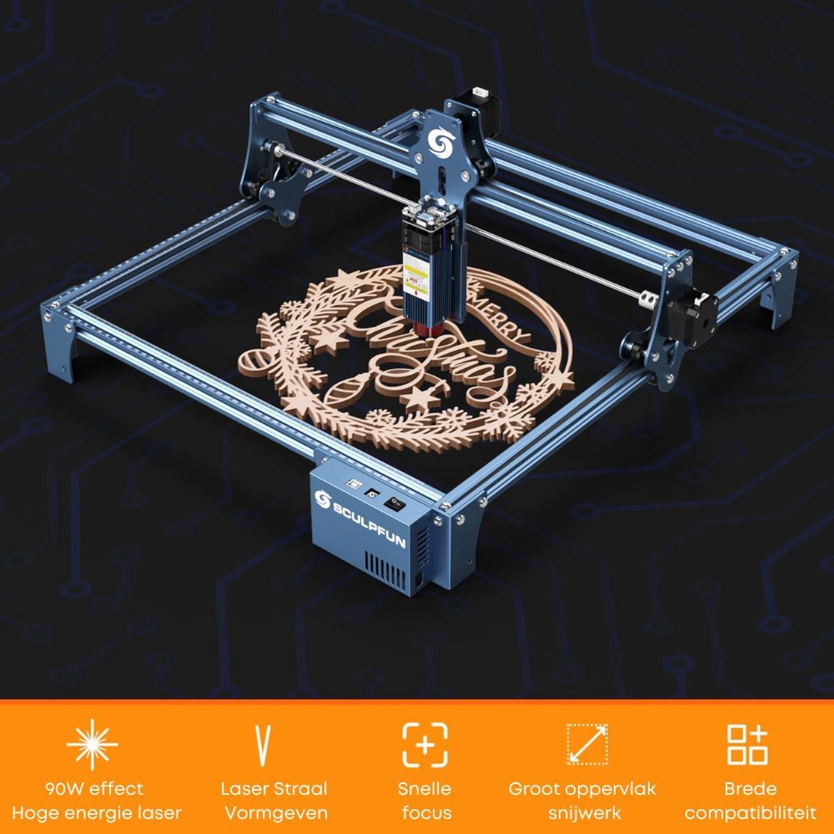 Laser Graveermachine - Sculpfun S9 Graveermachine - Graveermachine - Laser cutter - Hout Acryl Laser Snijmachine - Ultra Dunne Laser