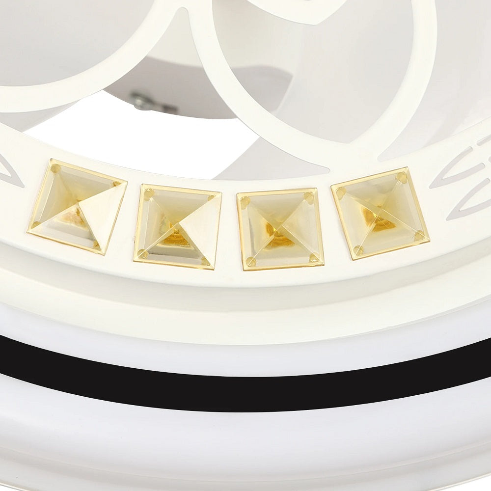 LuxiLamps - Crystal Ventilator Plafondlamp - Plafondventilator - Kristallen - Dimbaar - 50 cm - 6 Standen Ventilator - Keuken Lamp - Woonkamerlamp - Moderne lamp