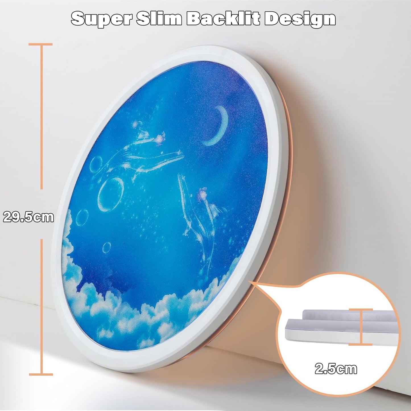 Maan Plafondlamp - LED Kroonluchter - Dimbaar Met Afstandsbediening - 3000-6500K - Moderne Woonkamer Lamp - 30 cm - Kinder Kamer - Plafonniere