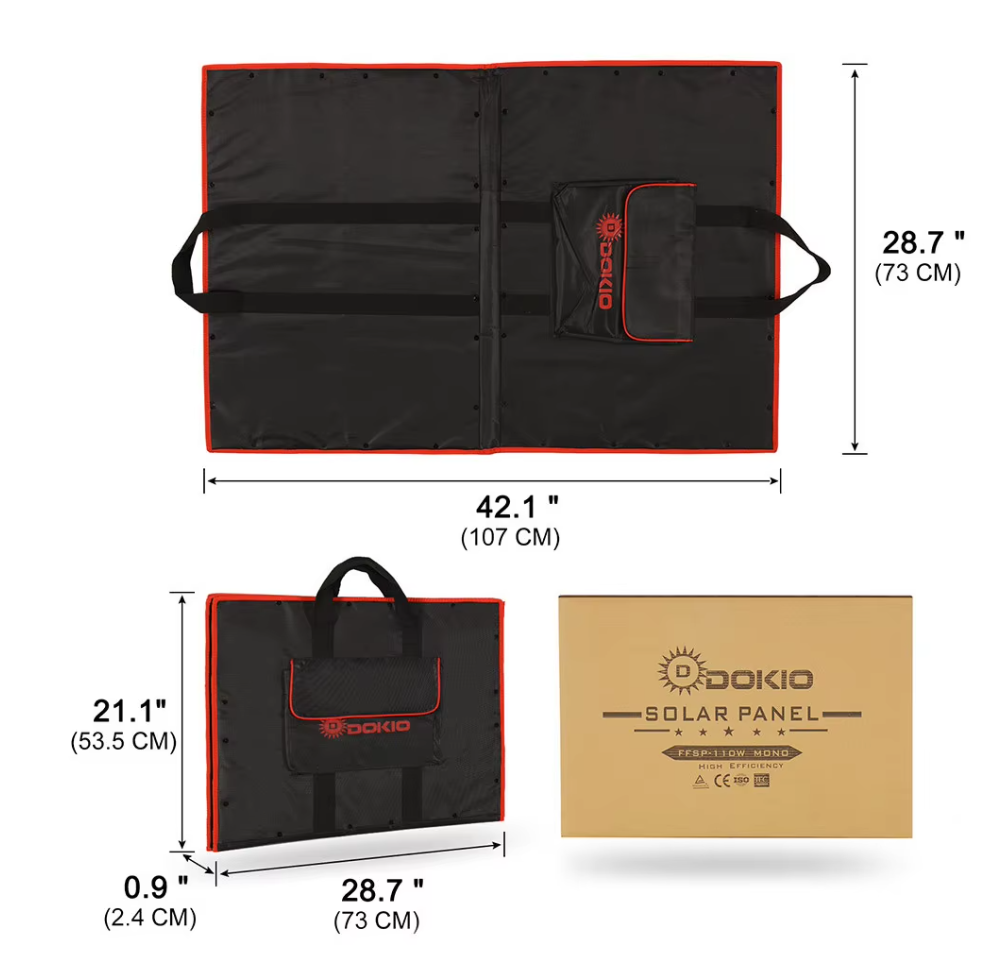 Compleet 100W Opvouwbare Zonnepaneel set - Monokristallijn Zonnepaneel - 12V - Daglichtpaneel - Zonnepaneel camper - Met Omvormer