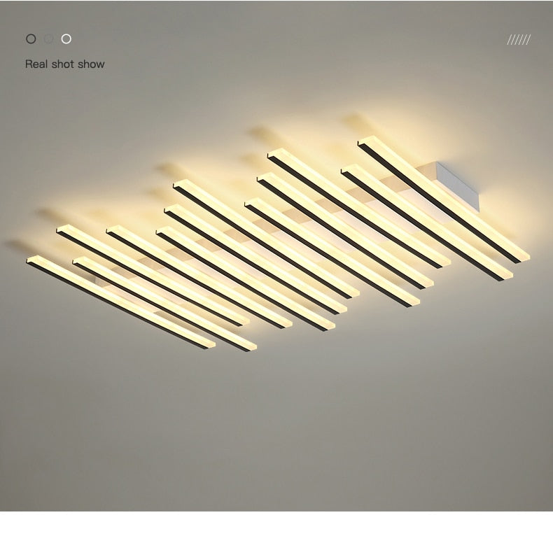LuxiLamps - 12 Music Note Ceiling Lamp - Smart Lamp - Black - Modern Lamp - Remote Control and APP - Living Room Lamp - Ceiling Lamp
