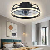Ceiling Fan With Lighting - Round Light Ring - 6 Speeds - Black - Dimmable - With Remote Control And App - With Memory Function