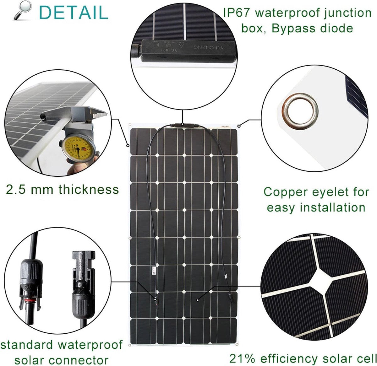 Flexibel Zonnepaneel - Compleet Pakket - 200W Solar Energy System - Buigbaar - UltraDun 3MM - Lichtgewicht - Zonnepaneel Camper