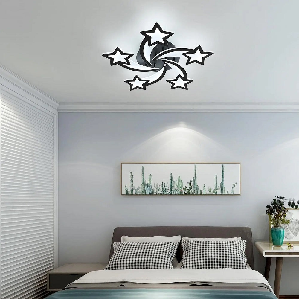 Moderne 5 Sterren Lamp - Binnen Verlichting - Plafonniere - Kroonluchter - Hanglamp - Zwart