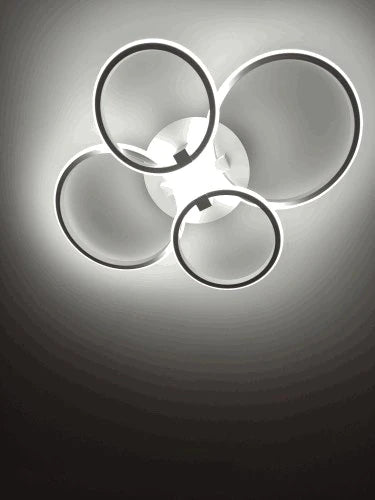 4 Ringen Plafondlamp - Wit - Afstandsbediening - Dimbaar Met App - Smart lamp - Woonkamerlamp - Moderne lamp - Plafonniere