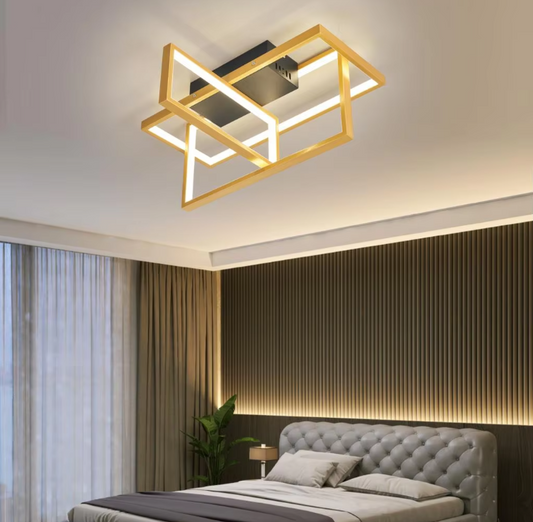 LuxiLamps - Moderne LED Plafondlamp - Goud/Zwart - 45 cm - Woonkamer Lamp - Moderne lamp - Plafoniere