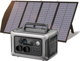 Folding Solar Kit With Power Station - 140 W Panel - AC Output Up To 600 W - For Camper And Travel