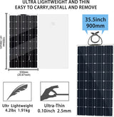 Complete Solar Panel Kit 400 Watt - 12 Volt - Camper - Flat Roof - With Battery + Charge Controller + Connectors
