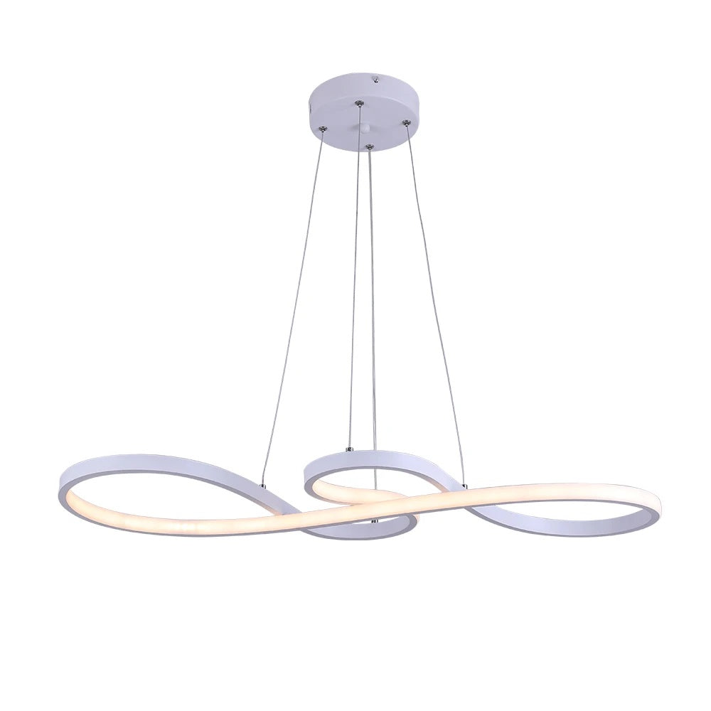 LuxiLamps - Pendant Lamp - Chandelier - White - Living Room Lamp Dimmable With Remote Control - Modern Lamp - Dining Room Lamp - LED Ceiling Lamp - Ceiling Light