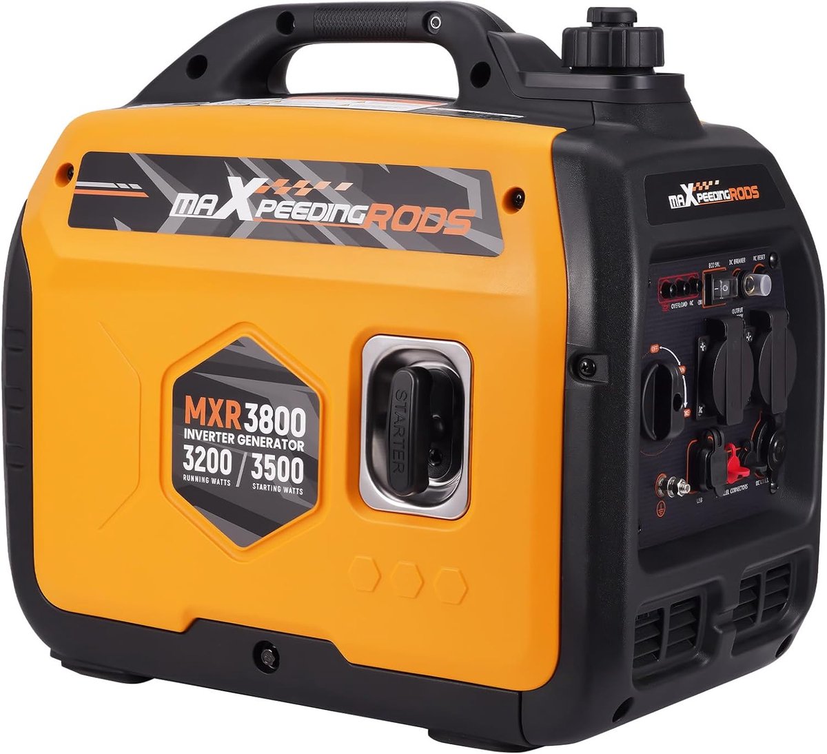 Superstille Inverter Stroomgenerator 3500 W - Benzine, 4-Takt - Met USB en 230V Stopcontacten - Noodstroomaggregaat voor Camping, Reizen en Oorlogsnood