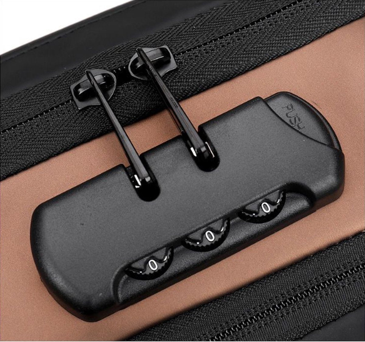 Shoulder Bag - Crossbody Bag - Men and Women - Waterproof - Anti-Theft - USB Port - Brown / Gray - RENEWED!