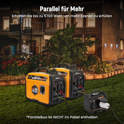Superstille Inverter Stroomgenerator 3500 W - Benzine, 4-Takt - Met USB en 230V Stopcontacten - Noodstroomaggregaat voor Camping, Reizen en Oorlogsnood