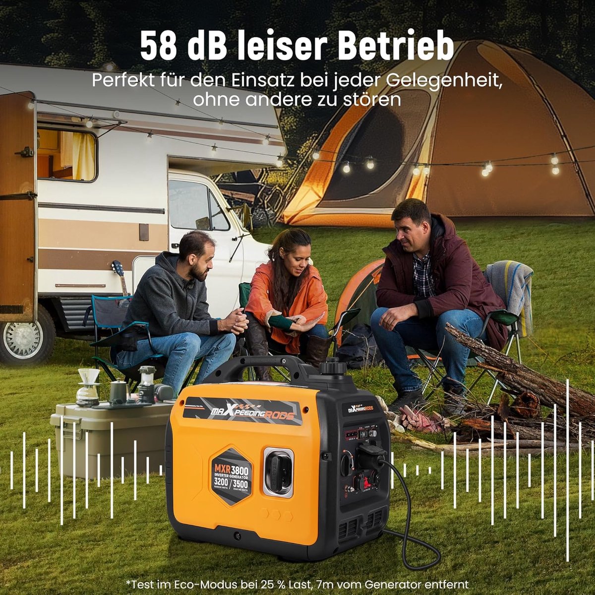 Superstille Inverter Stroomgenerator 3500 W - Benzine, 4-Takt - Met USB en 230V Stopcontacten - Noodstroomaggregaat voor Camping, Reizen en Oorlogsnood