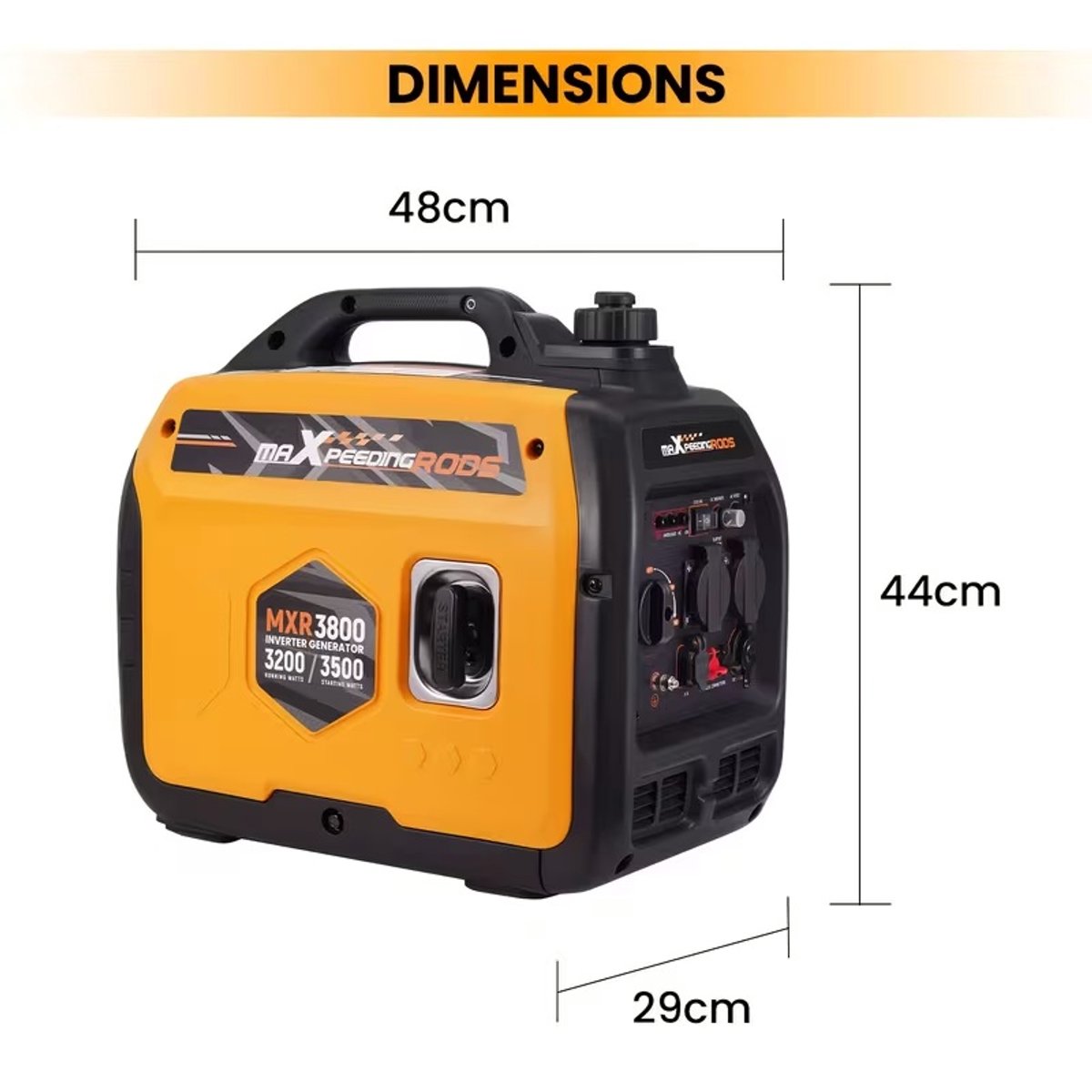Superstille Inverter Stroomgenerator 3500 W - Benzine, 4-Takt - Met USB en 230V Stopcontacten - Noodstroomaggregaat voor Camping, Reizen en Oorlogsnood