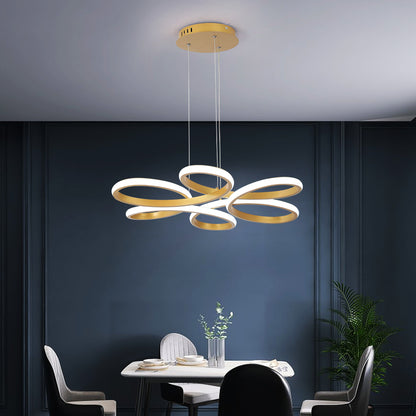 LuxiLamps - Modern Curls Pendant Lamp - Dimmable With Remote Control - Gold - 59 cm - Living Room Lamp - Bedroom Lamp - Modern Lamp - Ceiling Lamp