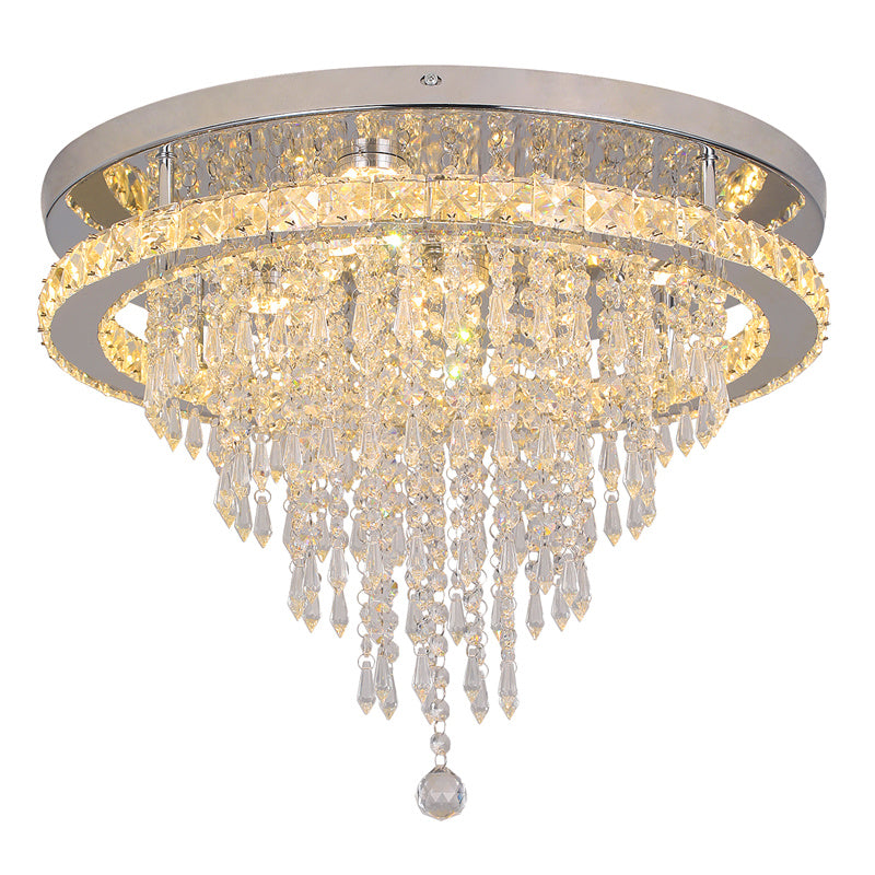 LuxiLamps - Kristallen Plafondlamp - Crystal Led Lamp - 50 cm - Met Afstandsbediening Dimbaar - Woonkamerlamp - Moderne lamp - LED Plafondlamp - Plafonniere