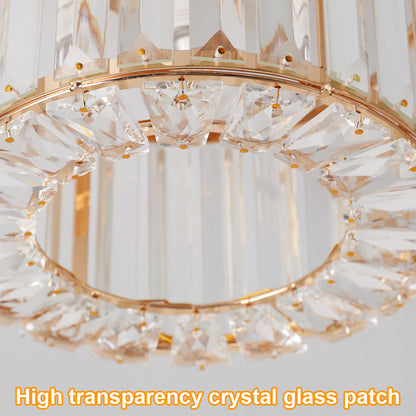 Plafondlamp - Verlichting - Gangpad - Lamp - Kristal Look - Plafonnière - 22 cm - Rond - Goud - E27