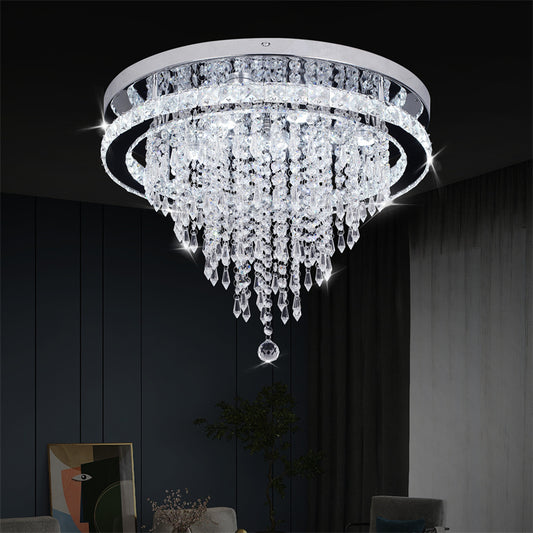 LuxiLamps - Kristallen Plafondlamp - Crystal Led Lamp - 50 cm - Met Afstandsbediening Dimbaar - Woonkamerlamp - Moderne lamp - LED Plafondlamp - Plafonniere
