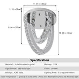 
2-Ring Crystal Ceiling Light - Luxury LED Ceiling Lamp - Chrome - Home Decor - 3 Colors - Crystal Chandelier - Modern Ceiling Lamp - 30 cm