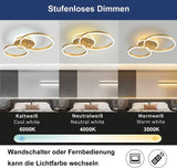 
Gouden LED-plafondlamp met twee ringen - productfoto 3