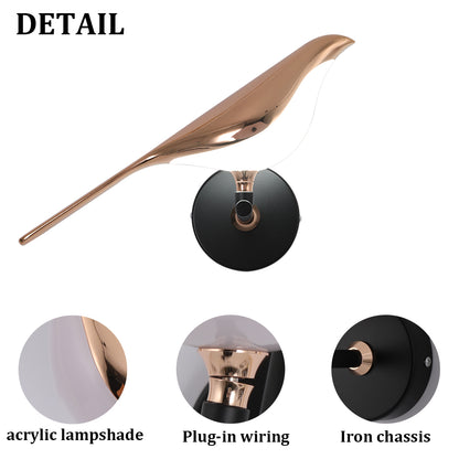 LuxiLamps - Wall Lamp Bird - Wall Lamp - Modern Wall Lamp - 24 cm - Rotatable - Mood Lighting - Decor Wall Lighting