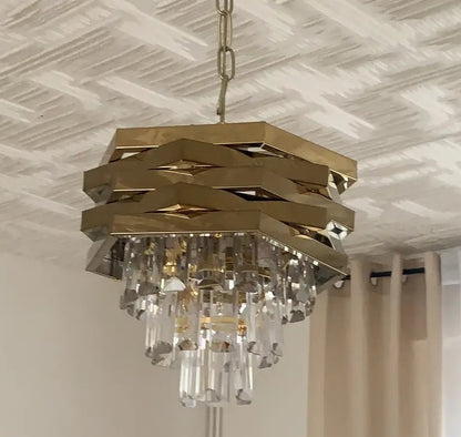Kristallen Kroonluchter - Crystal Chandelier - Goud - Hanglamp - Woonkamerlamp - Moderne lamp - Plafonniere