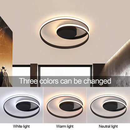 LuxiLamps - Ringen LED Plafondlamp - Dimbaar Met Afstandsbediening - Zwart - 46 cm - Plafoniere - Keuken Lamp - Woonkamerlamp - Moderne lamp