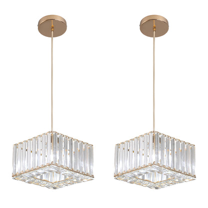 LuxiLamps - Crystal Hanglamp - Moderne Hanglamp - Goud - Kroonluchter - E27 - Eetkamer Hanglamp