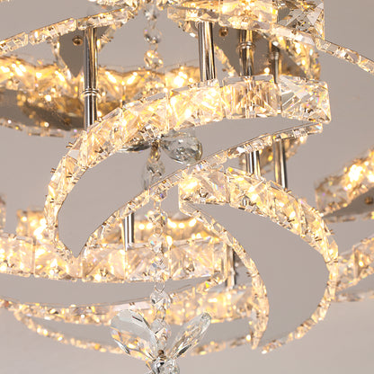 Bloem Plafondlamp - Dimbaar Met Afstandsbediening - Plafoniere - Chroom - Moderne LED Lamp - Kroonluchter - Keuken Lamp - Woonkamerlamp - Plafonniere