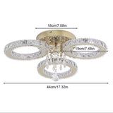 
Gold 3 Circle Crystal LED Ceiling Light - Dimmable With Remote Control - 31 W - Modern Chandelier For The Living Room