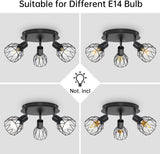 
3-Head Vintage Ceiling Lamp - 360-Degree Rotatable - E14 - 3 Light Points - Living Room Lamp - Kitchen Lamp