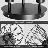 
3-Head Vintage Ceiling Lamp - 360-Degree Rotatable - E14 - 3 Light Points - Living Room Lamp - Kitchen Lamp