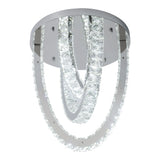 
3 Ring Crystal Ceiling Light - Silver - For Living And Dining Room