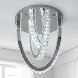 
3 Ring Crystal Ceiling Light - Silver - For Living And Dining Room