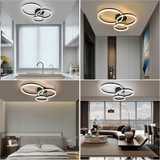 
3-Ring Ceiling Light - Black/Gold - Dimmable with Remote Control - Modern LED Lamp - 30/40/50 cm - Living Room Lamp