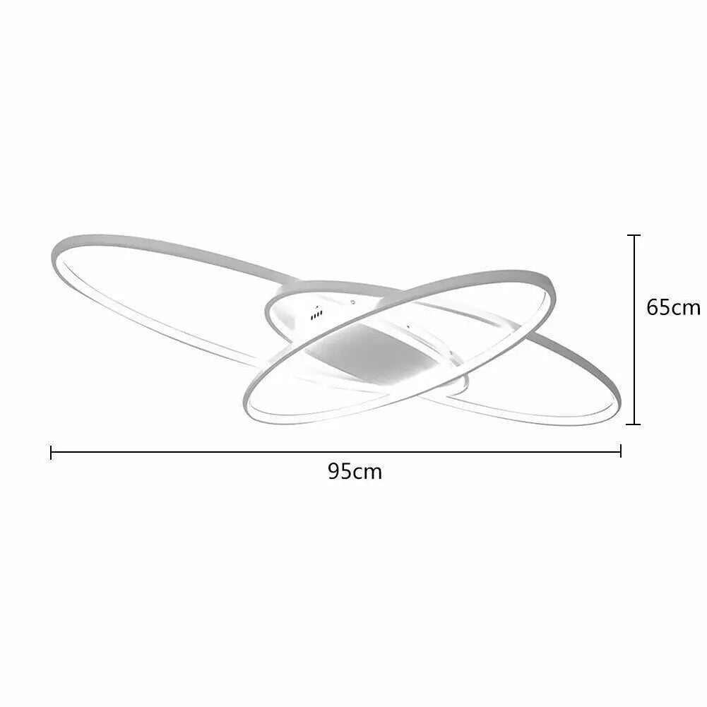 Oval Ring Ceiling Light - White - With Remote Control - For Living And Dining Room - Ceiling Fixture
