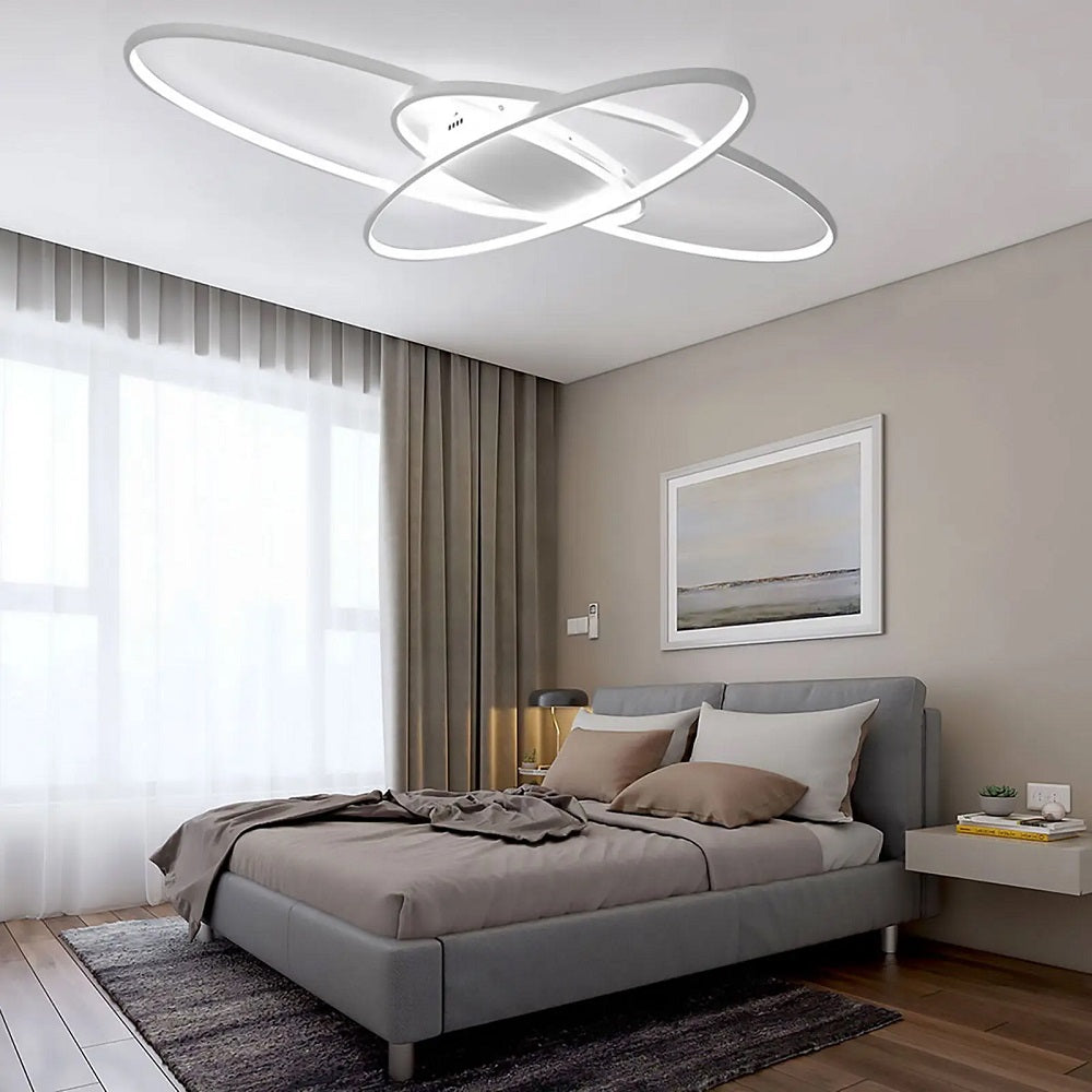 Oval Ring Ceiling Light - White - With Remote Control - For Living And Dining Room - Ceiling Fixture