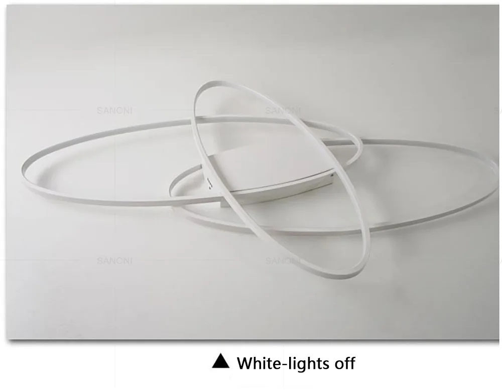 Oval Ring Ceiling Light - White - With Remote Control - For Living And Dining Room - Ceiling Fixture